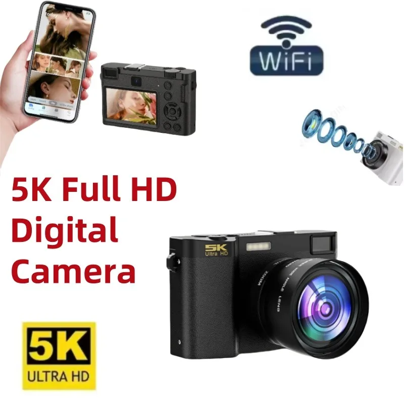 

5K WIFI Full Hd Digital Camera 64MP AP Remote Control Sport Digital Camcorder Dual Lens 18X Zoom Taking Photo with 3 IPS Screen