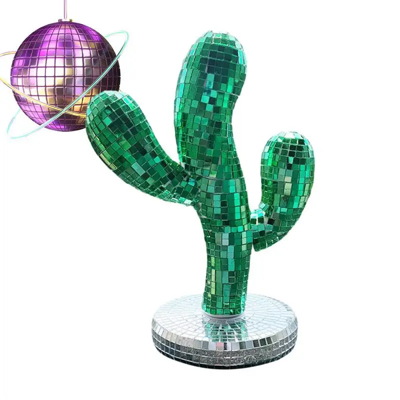 

Creative Living Room Color Lens Handmade Crafts Small Gifts for Friends 1PC Home Festival Decoration Retro Disco Cactus Ornament