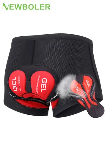 NEWBOLER Breathable Cycling Underwear Cycling Shorts  5D Gel Pad Shockproof Bicycle Underpant MTB Road Bike Underwear Man Shorts
