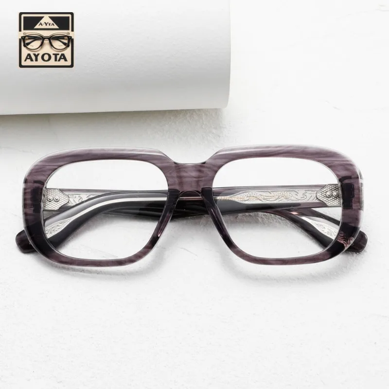 Fashion Personality Oval Acetate Glasses Frame Men's Designer Brand Hand-made Optical Reading Prescription Eyewear for Women