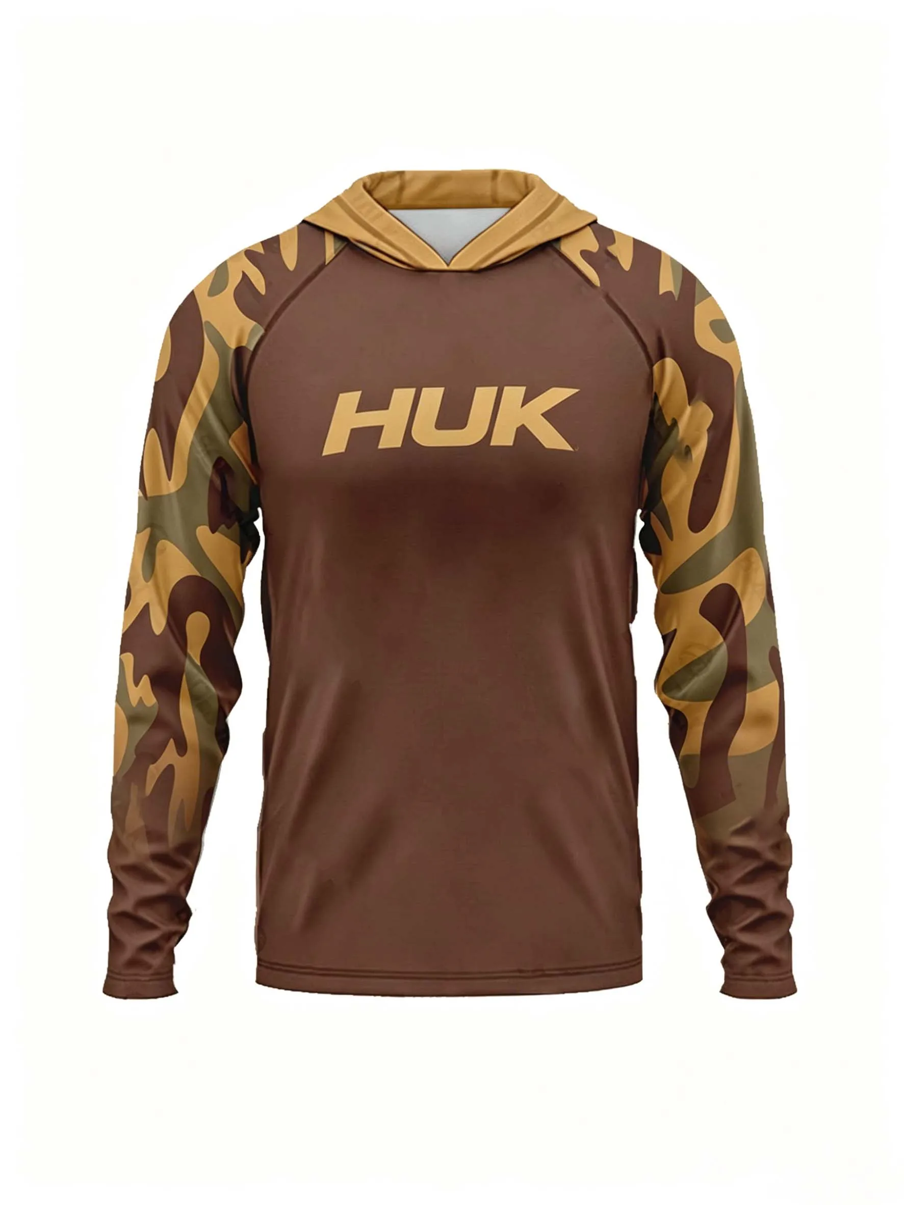 Men’s Long Sleeve Hooded Fishing T-Shirt, UV Protection Quick Dry Breathable Outdoor Fishing Shirt