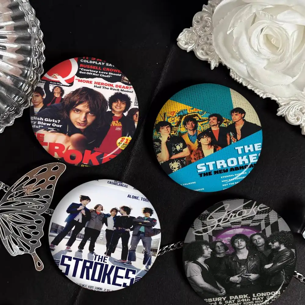 The S-Strokes Photo Brooches Creative Round Badge Gifts Pins 32/44/58mm