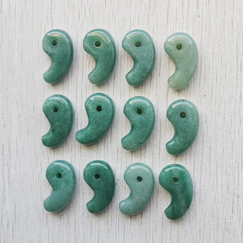 Fashion natural green aventurine magatama charms pendants  for jewelry accessories making  fast shipping Wholesale 12pcs/lot