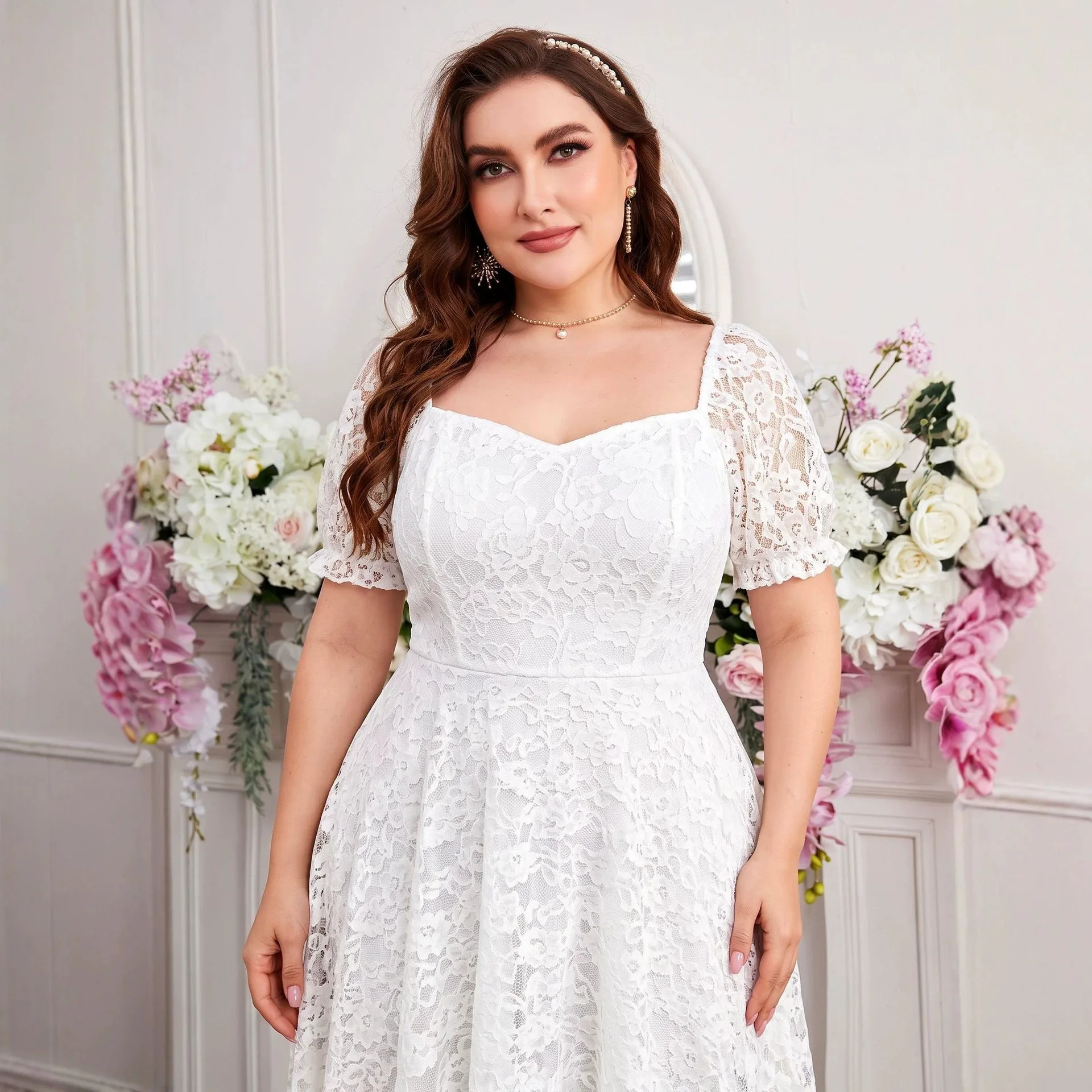Ad260802 New Plus. Size. Elegant Lace Clothes Women's Clothing Summer Maxi Dress Clothes Maxi Outfits Sexy