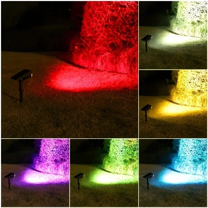 Impermeável ao ar livre Solar Spot Light, Quintal Paisagem Iluminação, Luzes de parede, Pathway Garden Decoração, 2 7LED