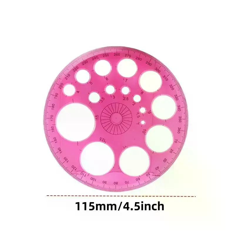 1/2/3Pcs Circles Drawing Shape Geometric Drawing Stencils Tools Multifunction Geometric Template Plastic Measuring Ruler