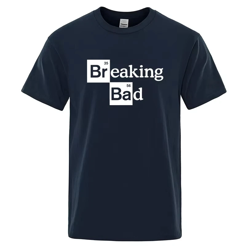 

Летняя мужская футболка из высококачественного хлопка с круглым вырезом, мужская футболка Heisenberg с коротким рукавом, повседневная футболка с принтом Breaking Bad для мужчин