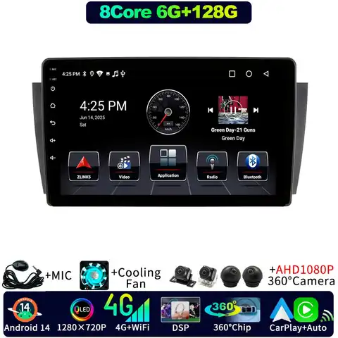 Android 14 For Toyota Camry Solara 2003-2009 CarPlay GPS Car Radio Multimedia DVD Player Navigation Stereo 360 Panoramic Camera