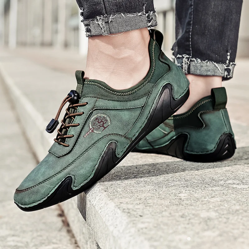 2023 New Men's Leather Shoes Luxury Brand Designer Business Loafers Moccasins Fashion Casual Non-Slip Driving Shoes Big Size 48