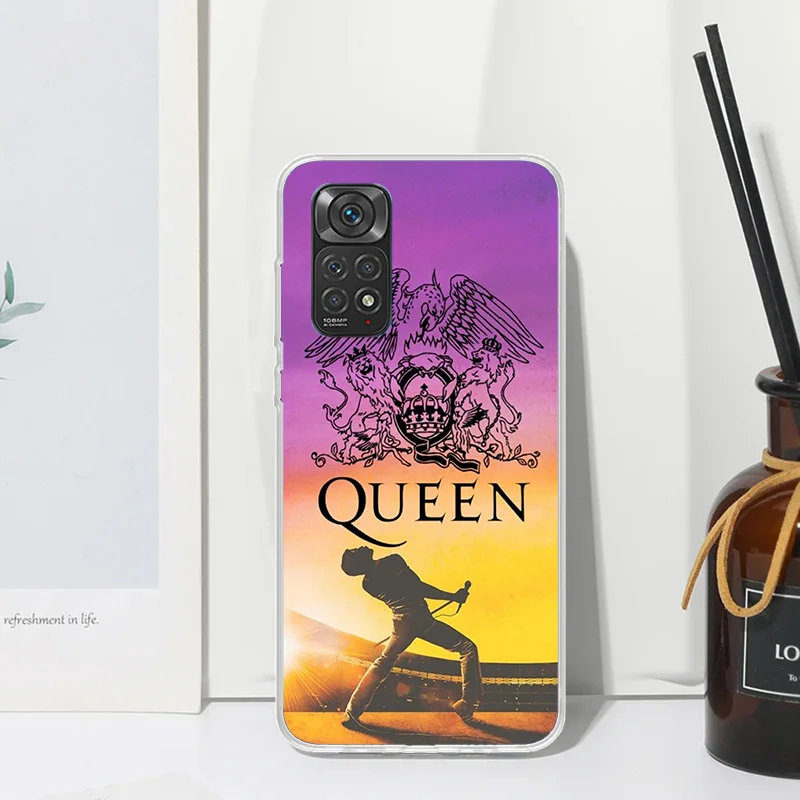 Rock Funky Freddie Mercury Queen Phone Case For Xiaomi Redmi Note 13 14 12S 11S 10S 12 11E 10 Pro Plus 11T 9S 9 8T 8 7 Art Funda