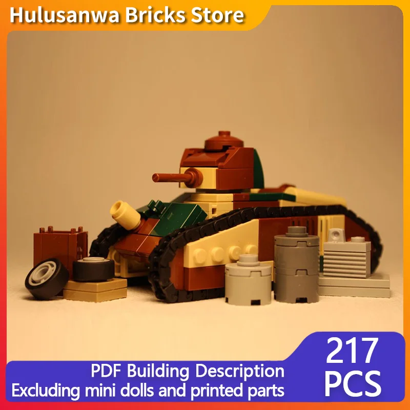 

Char B1 WW2 Военные танки Модель MOC Строительные кирпичи Военное оборудование Модульная технология Подарки Праздничная сборка Детские игрушки Костюм