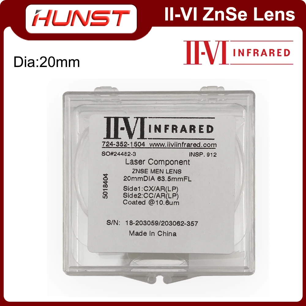Imagem -06 - Hunst Ii-vi Znse Lente Focal Adequado para Co2 Gravura e Máquina de Corte Acessórios Diâmetro 20 mm fl 50.8 mm 63.5 mm