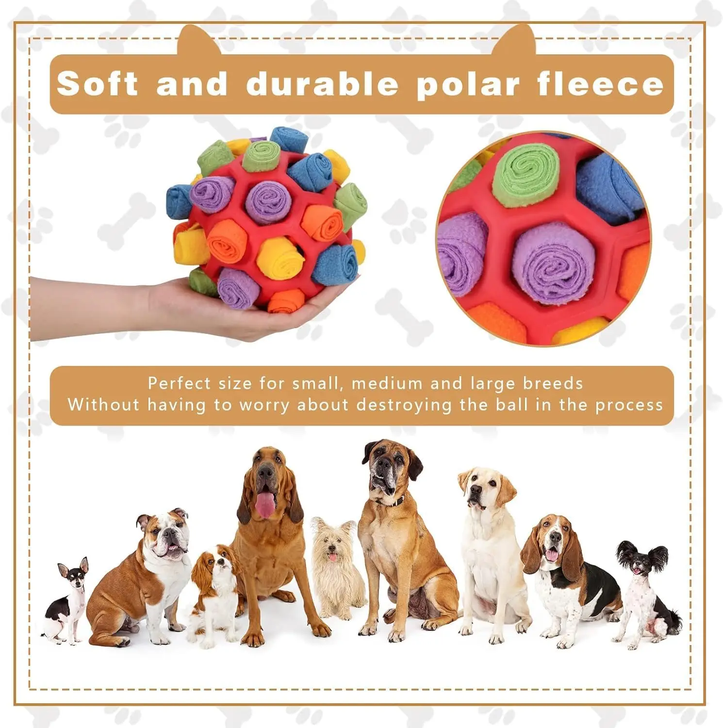 

Interactive Dog Puzzle Toys Sniffing Ball for Hiding Treats Mental Stimulation Chew Toy for Anxiety Relief Slow Feeder Rubber