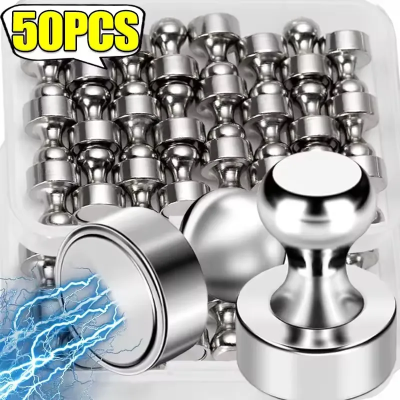1-50 قطعة دبابيس مغناطيسية معدنية النيوديميوم المغناطيسي مسامير الإبهام للسبورة البيضاء مخروط مغناطيس قوي الثلاجة دفع دبوس أدوات تخزين المنزل