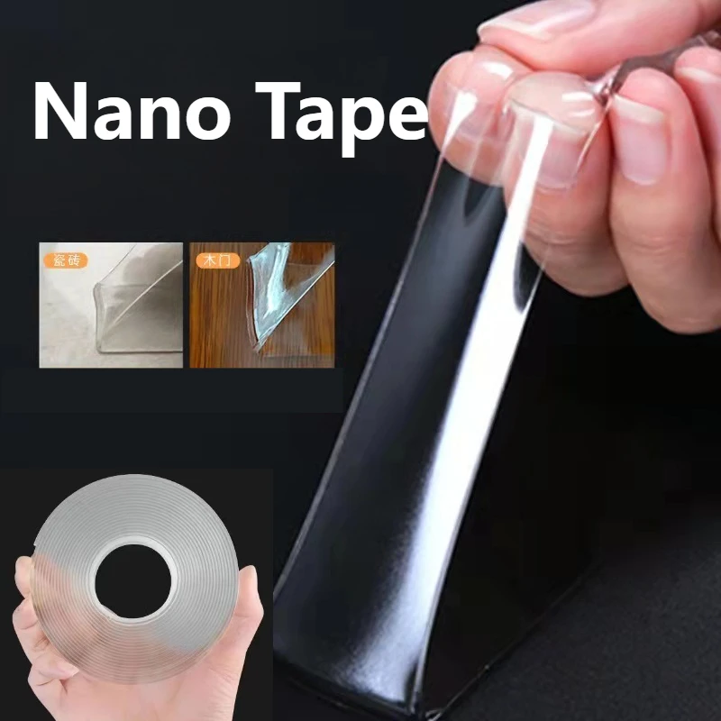 

1 шт., прочная двусторонняя лента, прозрачная клейкая нано-лента, прочная, моющаяся, водонепроницаемая монтажная лента для подвешивания картин