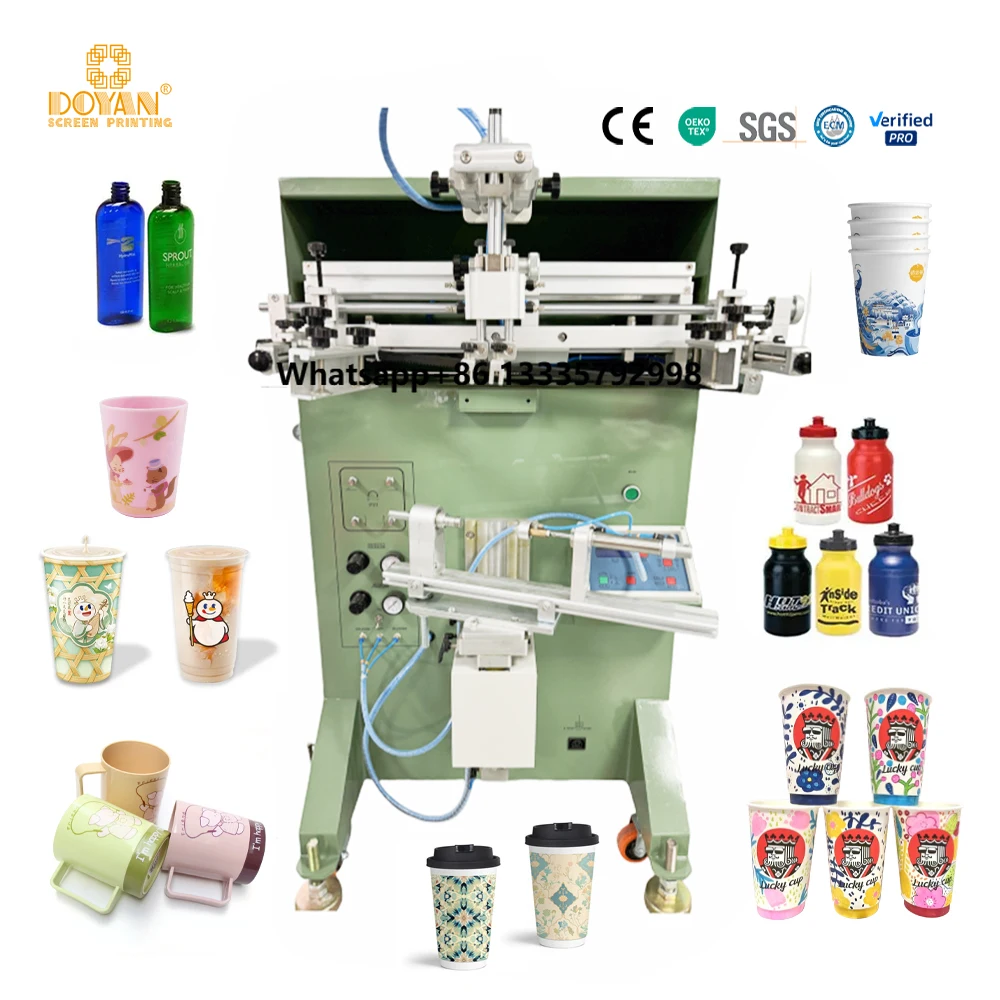 

Milk Tea Cup Cosmetic Shampoo Bottle Plastic Cup Cylindrical Printing Machine Silk Screen Printing Machine Equipment Printer