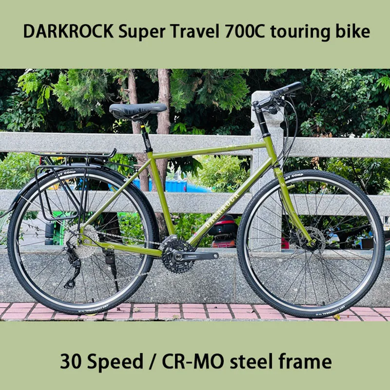 DARKROCK 700C Travel Bicycle Touring Bike M6000 30 Speed Travel Bikes Reynolads 520 Cr-mo Steel Frame Longrider Road Bicycles