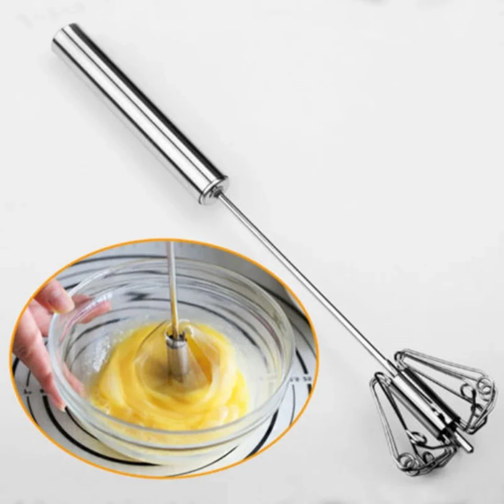 1pcs for 10 Inch Manual Self Turning Miracle Push Whisk Mixer Egg Beater Cooking Cooker High Quality New Hot