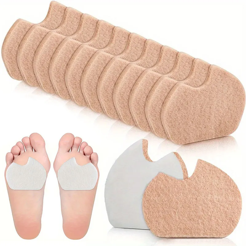 

Подушечки для плюсневых подушечек для ног, клейкие плюсневые подушечки из мягкого фетра для женщин и мужчин, поддержка передней части стопы, облегчение боли