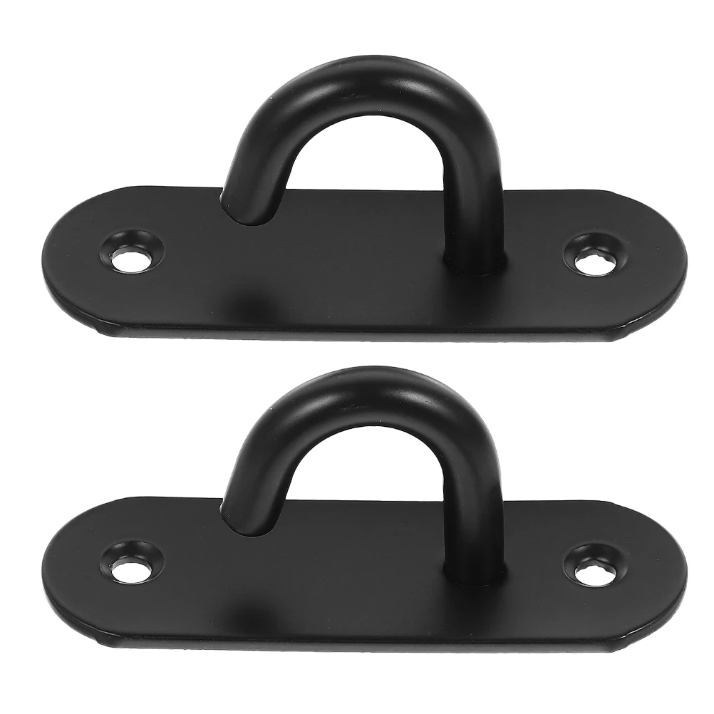 

2 Pcs Resistance Bands Wall-mounted Exercise Anchor Hooks for Gym to Open Heavy Duty Anchors Black Fitness