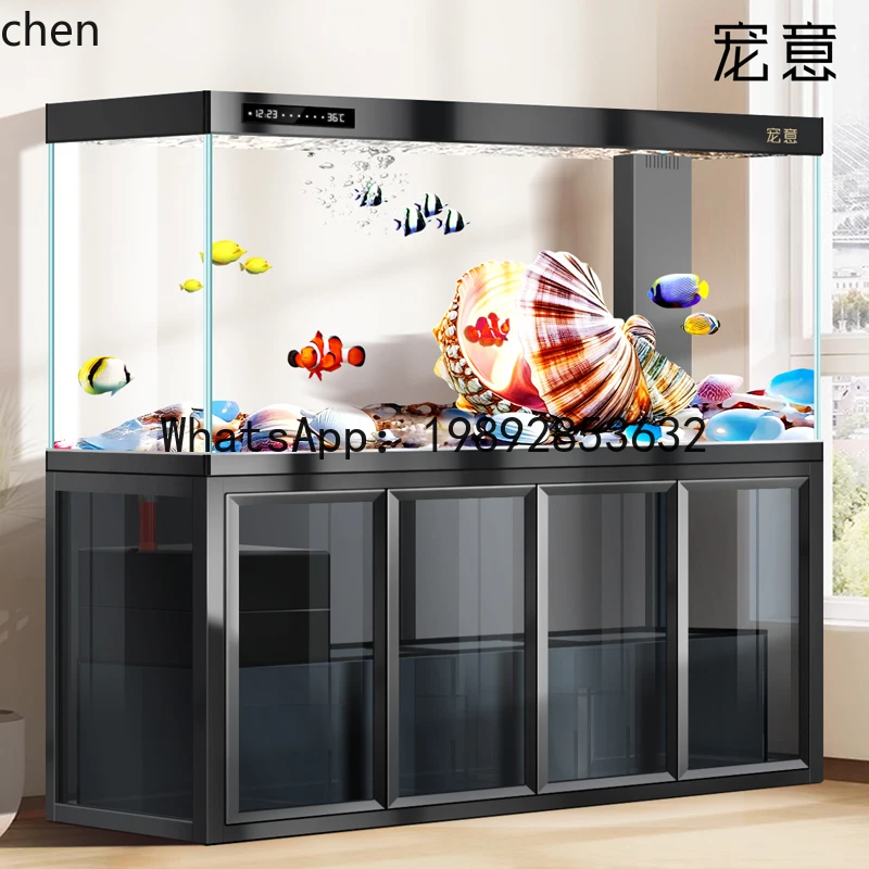 

F1 large bottom filter dragon fish tank company living room intelligent floor against the wall screen constant temperature