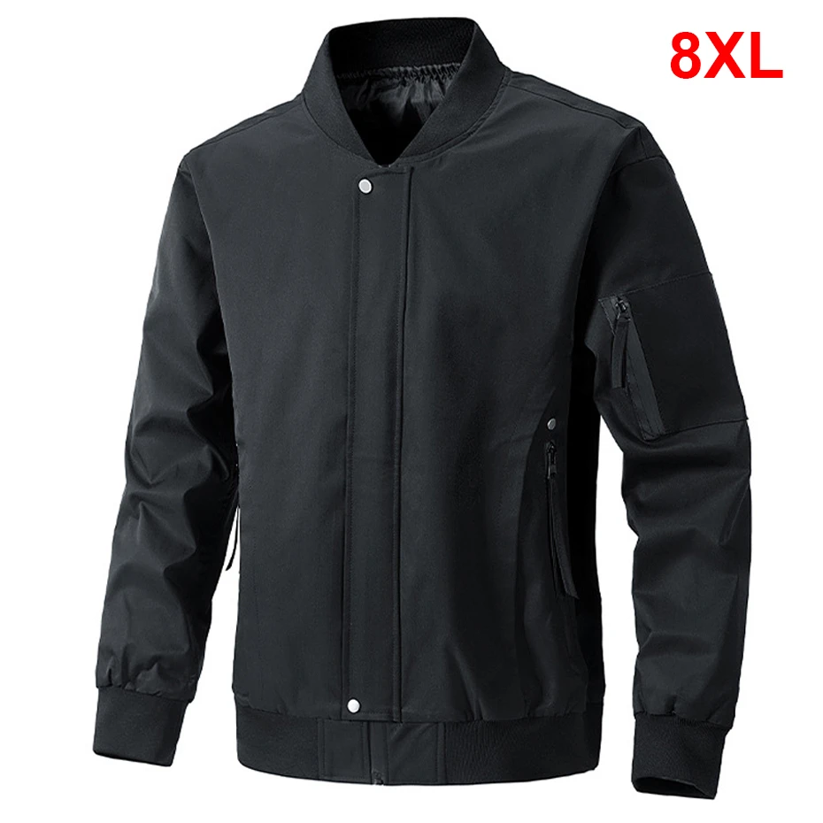 

8XL Plus Size Varsity Jacket Men Fashion Casual O-neck Baseball Jacket Coats Male Big Size 8XL