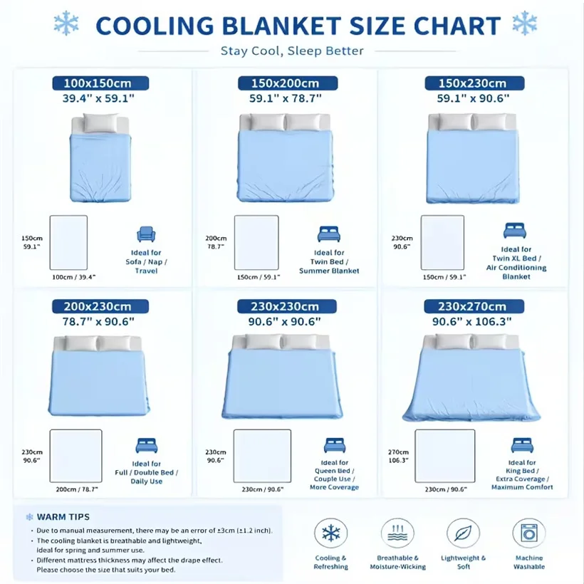 Cooling Blanket for Hot Sleepers Lightweight Breathable Summer Cold Throw Blanket Single Layer Ice Silk Blanket for Bed Sofa