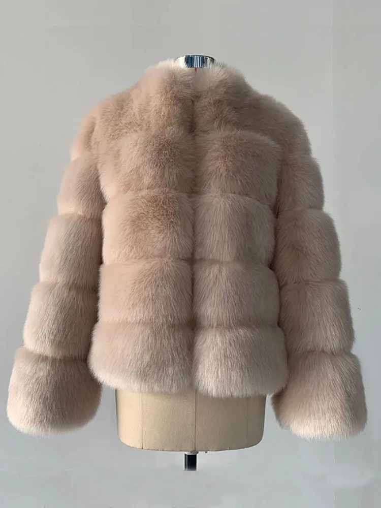 ZADORIN Fashion Thick Warm Winter Coat Women Luxury Faux Fox Fur Coat Jackets Women Stand Fur Collar Fake Fur Jacket Outerwear