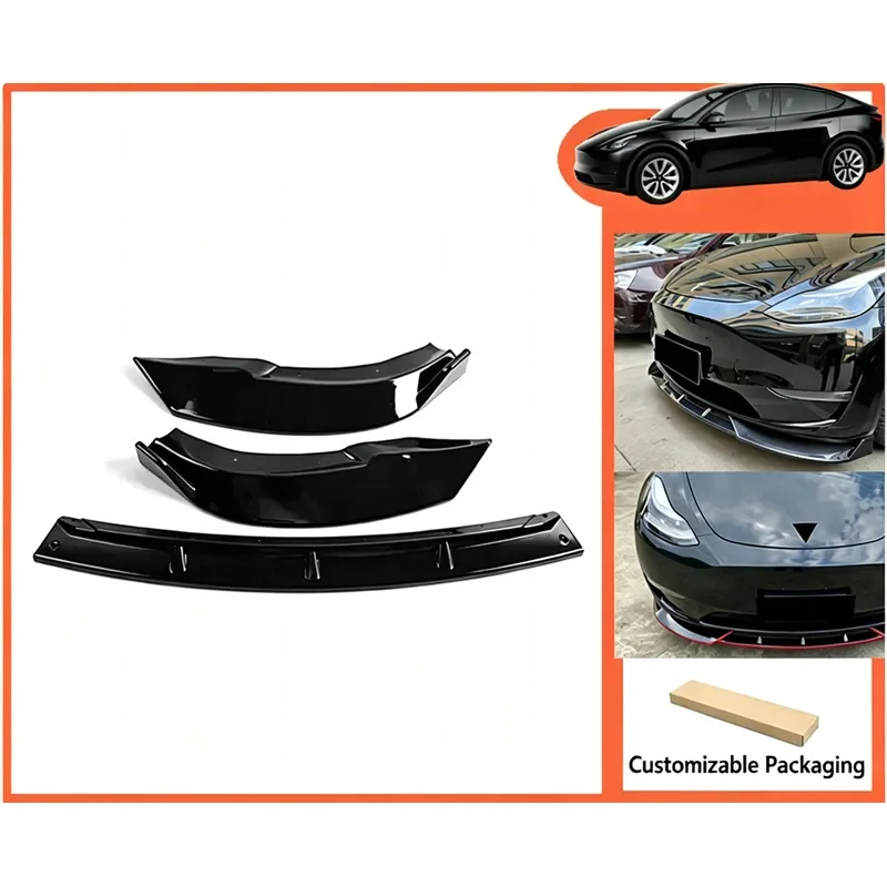 Front Lip Retrofit Guard for New Tesla Model Y 2019-2024 with Front Bumper Bolt-Type Crash Protection for Retrofit Upgrade