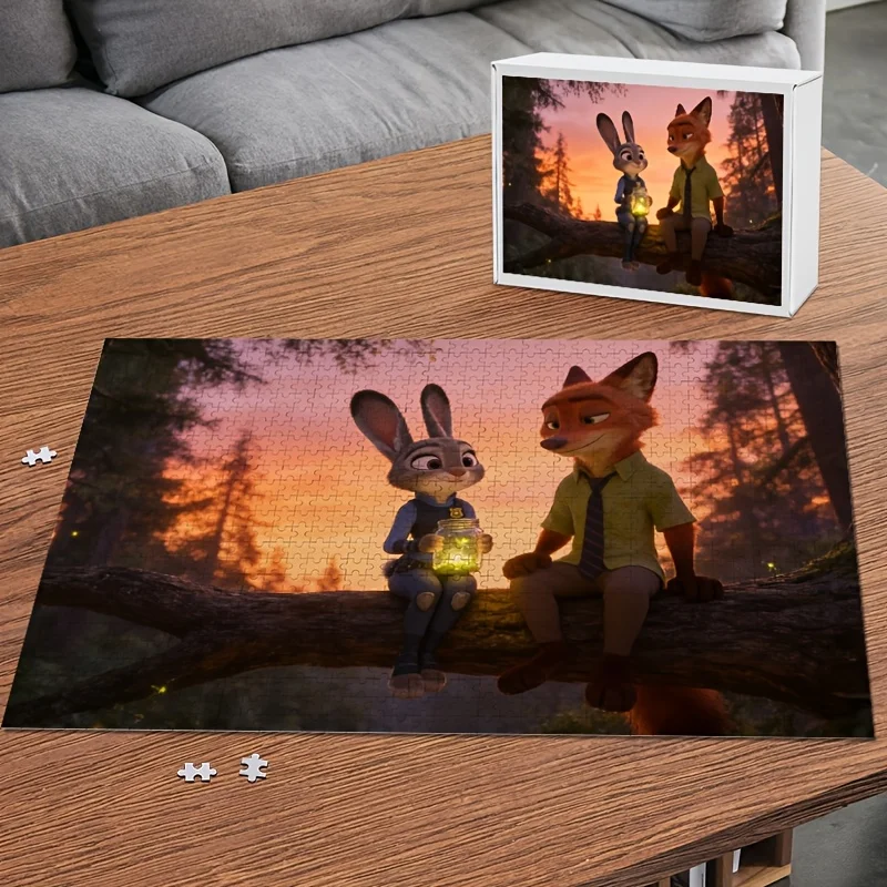 1000pcs Disney' Wildebeest Resort (Zootopia) Judy & Nick Puzzle - Challenging Suitable for &, DIY Brain, Birthday Gift, / for