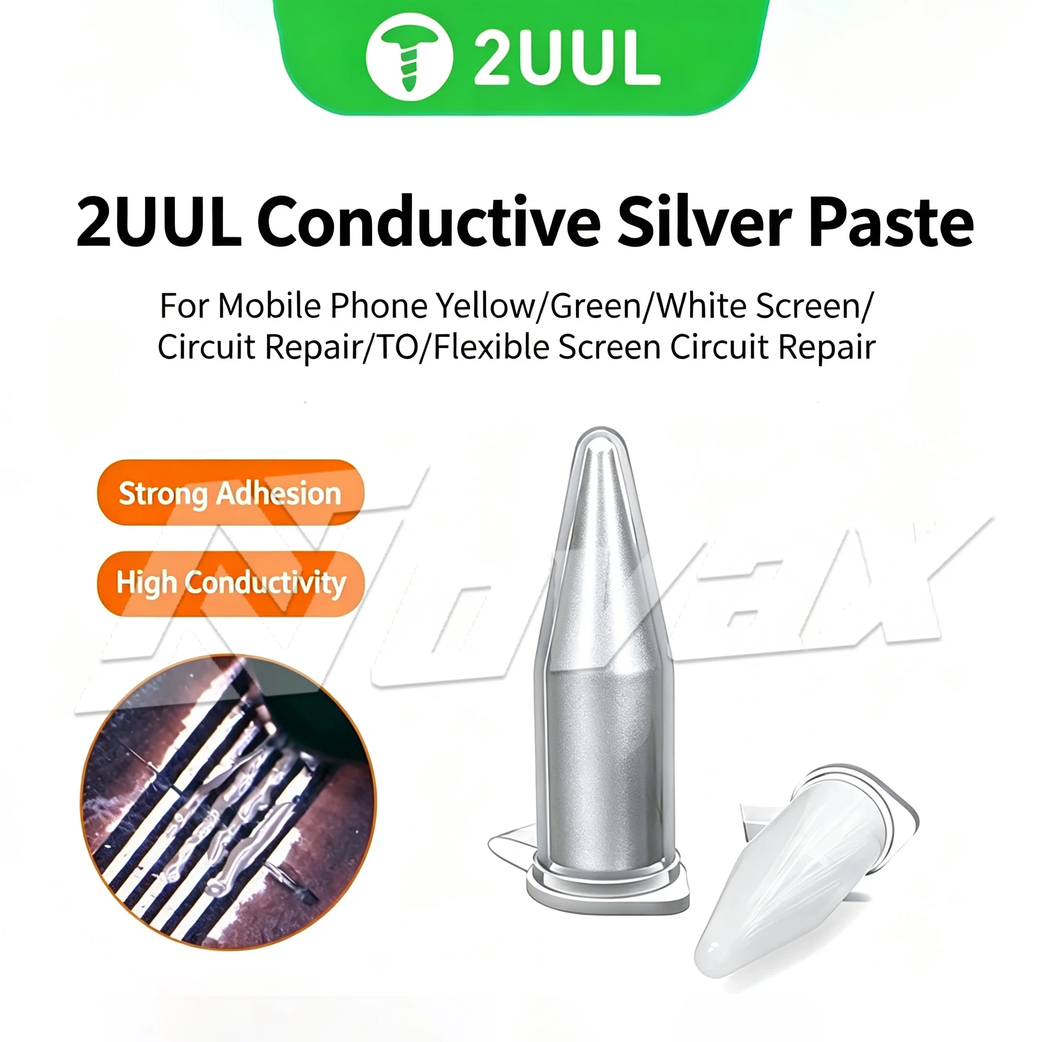 2UUL LQ Wire Silver Paste Low Resistance Mobile Phone Laptop Screen PCB Repair Tools Set with Tweezers for Fly Line Fix