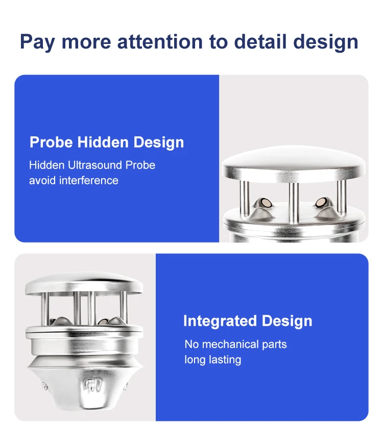 Firstrate FST200-204 9-24VDC 0 ~ 60 م / ثانية CE Rohs 0-360C درجة رقمية RS485 مقياس شدة الريح بالموجات فوق الصوتية سرعة الرياح ومستشعر الاتجاه