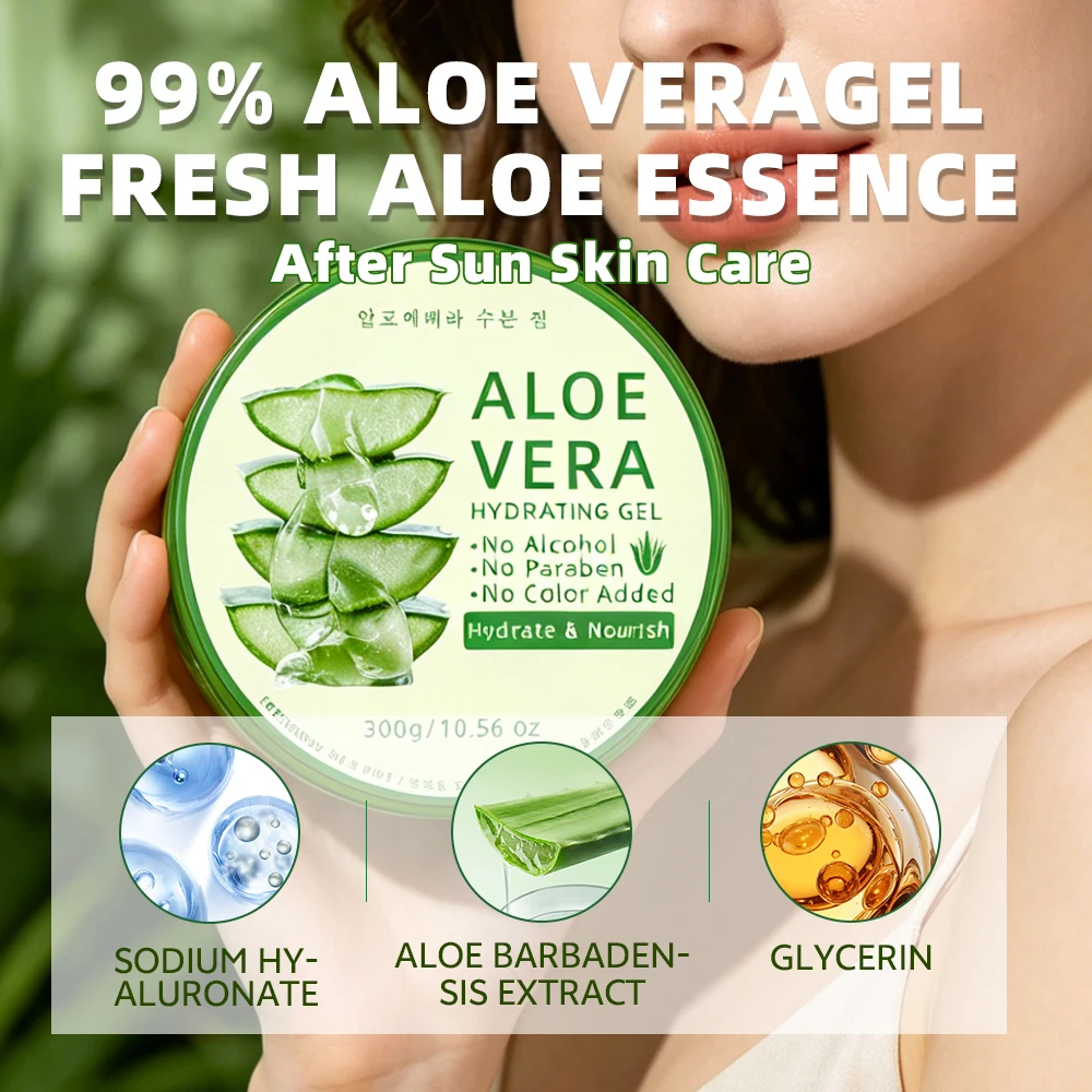 Pure Aloe Vera Gel-Deep Moisturizing, Soothing & Cooling for Face, Body & Hair-300g