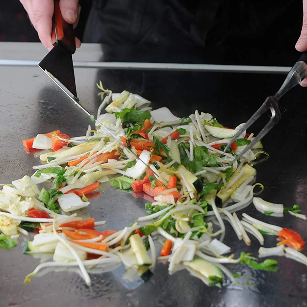 

1Pcs Stainless Steel Steak Shovel Wood Handle Heat Resistant Barbecue Baking Tool Multi-Purpose for Home Restaurant Pancake Bbq