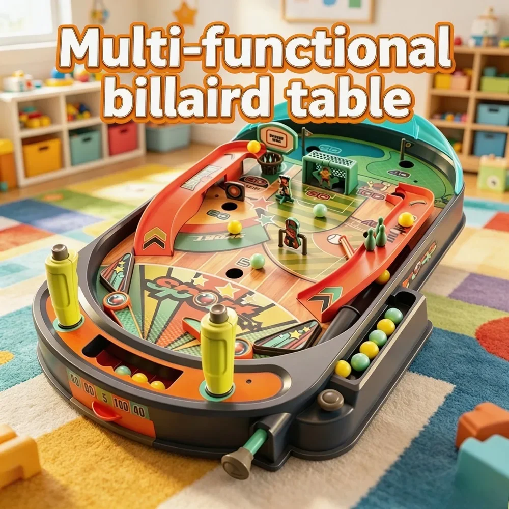 オールインワン-ピンボールテーブルトイ-二人対戦型競技スポーツパズル-テーブルトップゲーム-家族向けインタラクティブゲーム-おもちゃ-誕生日プレゼント