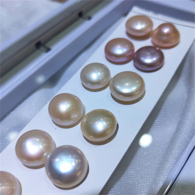 2pcs/lot Wholesale Jewelry Findings DIY Bead Nature Pearl Good Luster AAAA Coin Shape Freshwater Loose Pearls for Jewelry Making