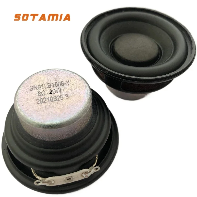 SOTAMIA 2Pcs 2 Inch Full Range Speaker Audio 4 Ohm 8 Ohm 20W Mini Bluetooth Speaker Super Bass Music Home Theater Loudspeaker