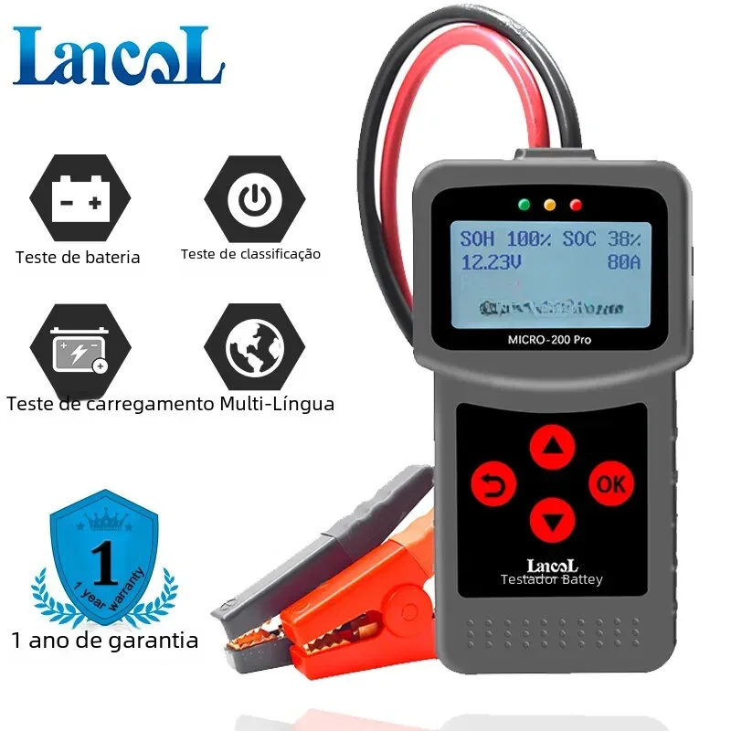 Lancol micro 200pro 12v testador de capacidade da bateria testador de bateria de carro para garagem oficina ferramentas automáticas mecânicas