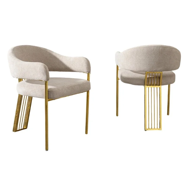 Light luxury dining chair high-end restaurant armrest back chair