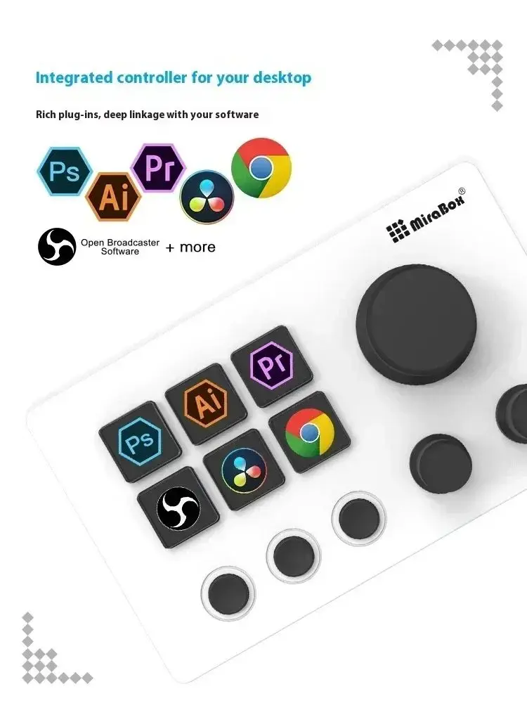 

Mirabox N3 Streamdeck: Визуальная клавиатура с ручкой/настраиваемая клавиатура для макросъемки, мини-клавиатура