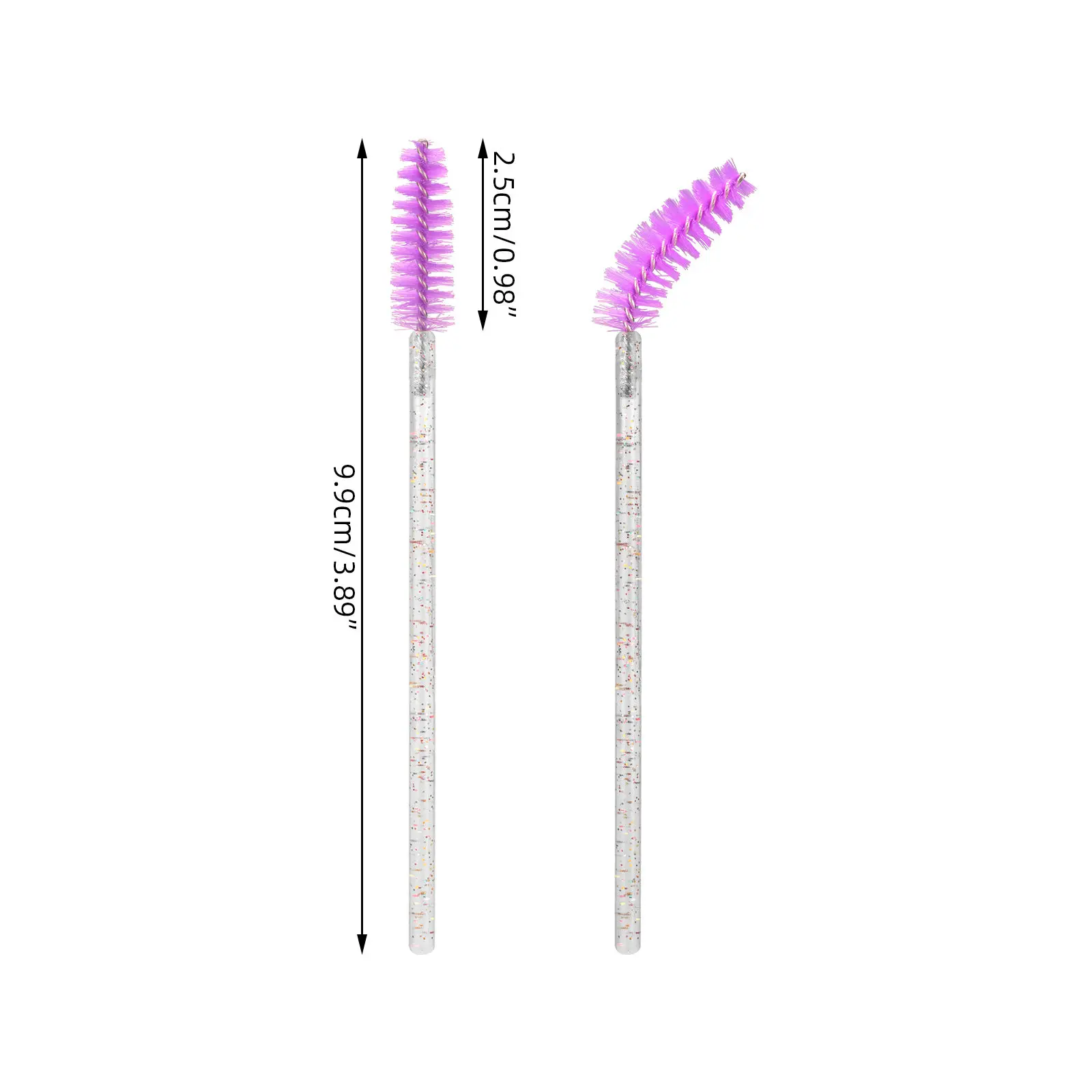 Brosses à cils de poulet brillantes, outils d'extension de cils, brosse à sourcils, baguettes de mascara, applicateur, Végét, cosmétique, 50 pièces