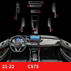 Tpu Transparent Film for Changan CS75 2018-2023 Car Interior Protection Sticker Center Control Air Gear Shift Door Windows Panel