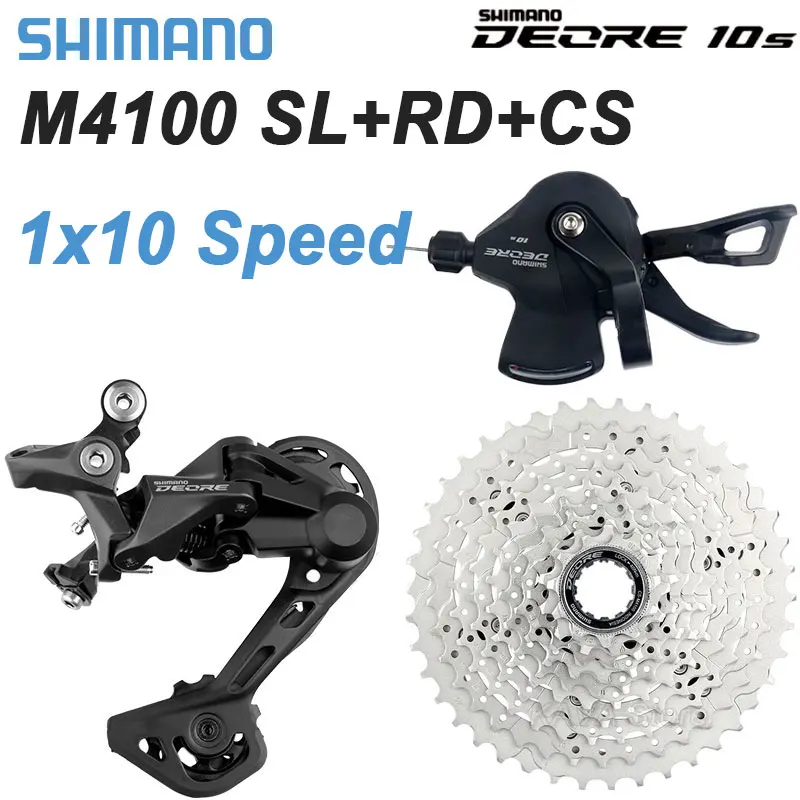 Shimano Deore M4100 1x10 Speed MTB Groupset 10S Rear Derailleur 10V Shifter Mountain Bike Cassette 42T 46T K7 Bicycle Parts