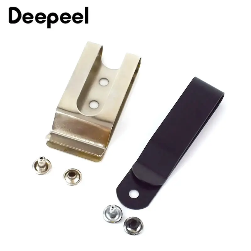 5/10Pc Metal Spring Belt Clip Buckle Screw Holster Sheath Double Holes Nail Clasp Wallet Key Bag Pocket DIY Hardware Accessories