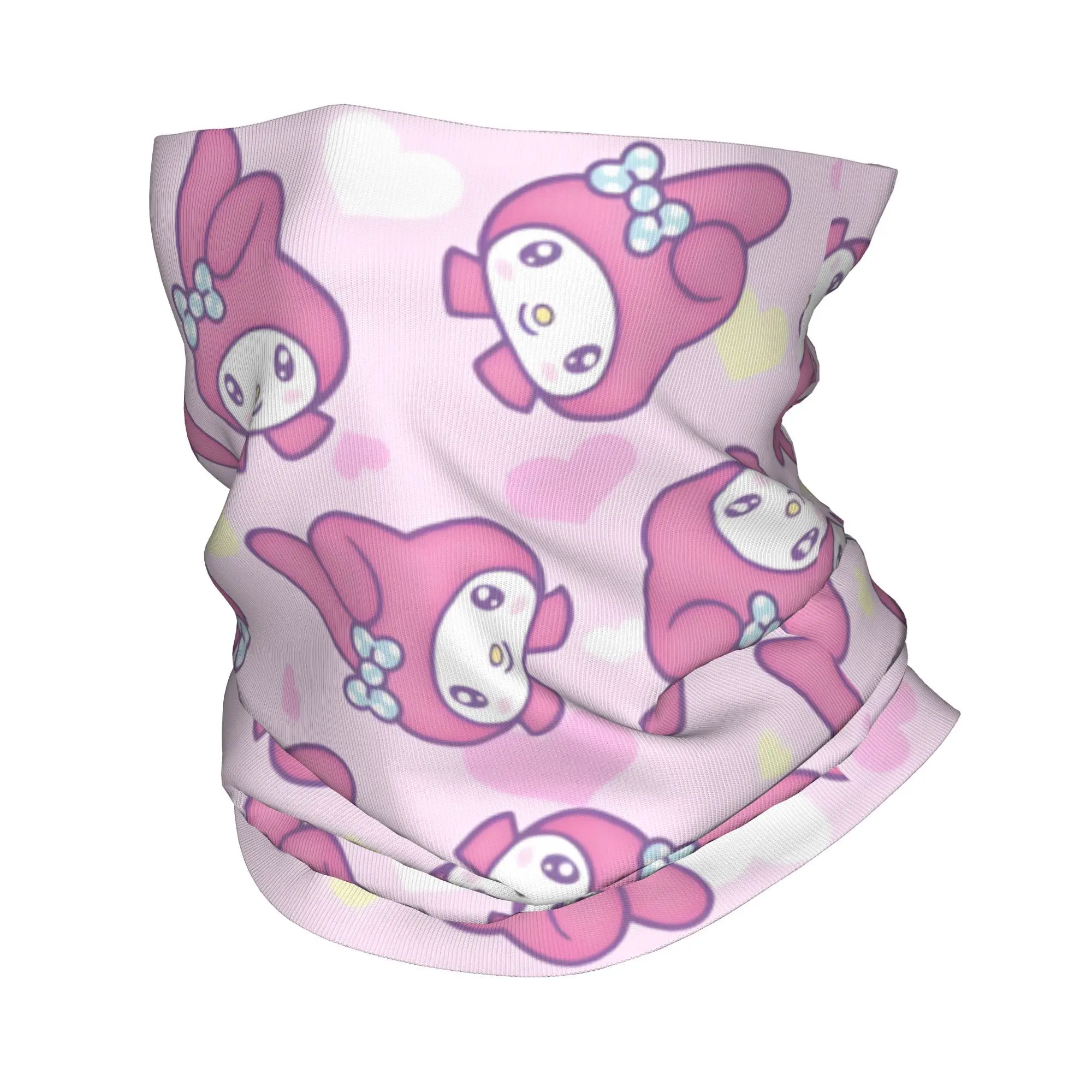 Custom Pink Melody Bandana Neck Gaiter UV Protection Face Scarf Cover Men Women Kawaii Design Headwear Tube Balaclava