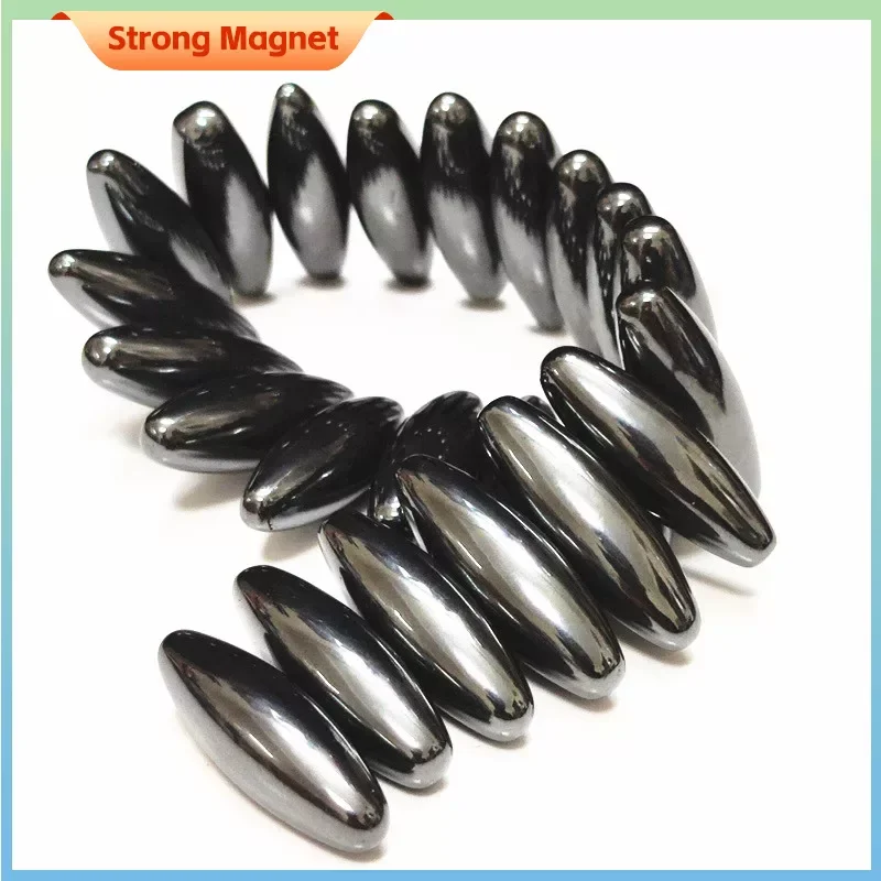 10PCS Strong Magnetic Therapy Relief Toy Oval Shape Olive Rattle Power Ferrite Magnet Beads Set Health Care Massager