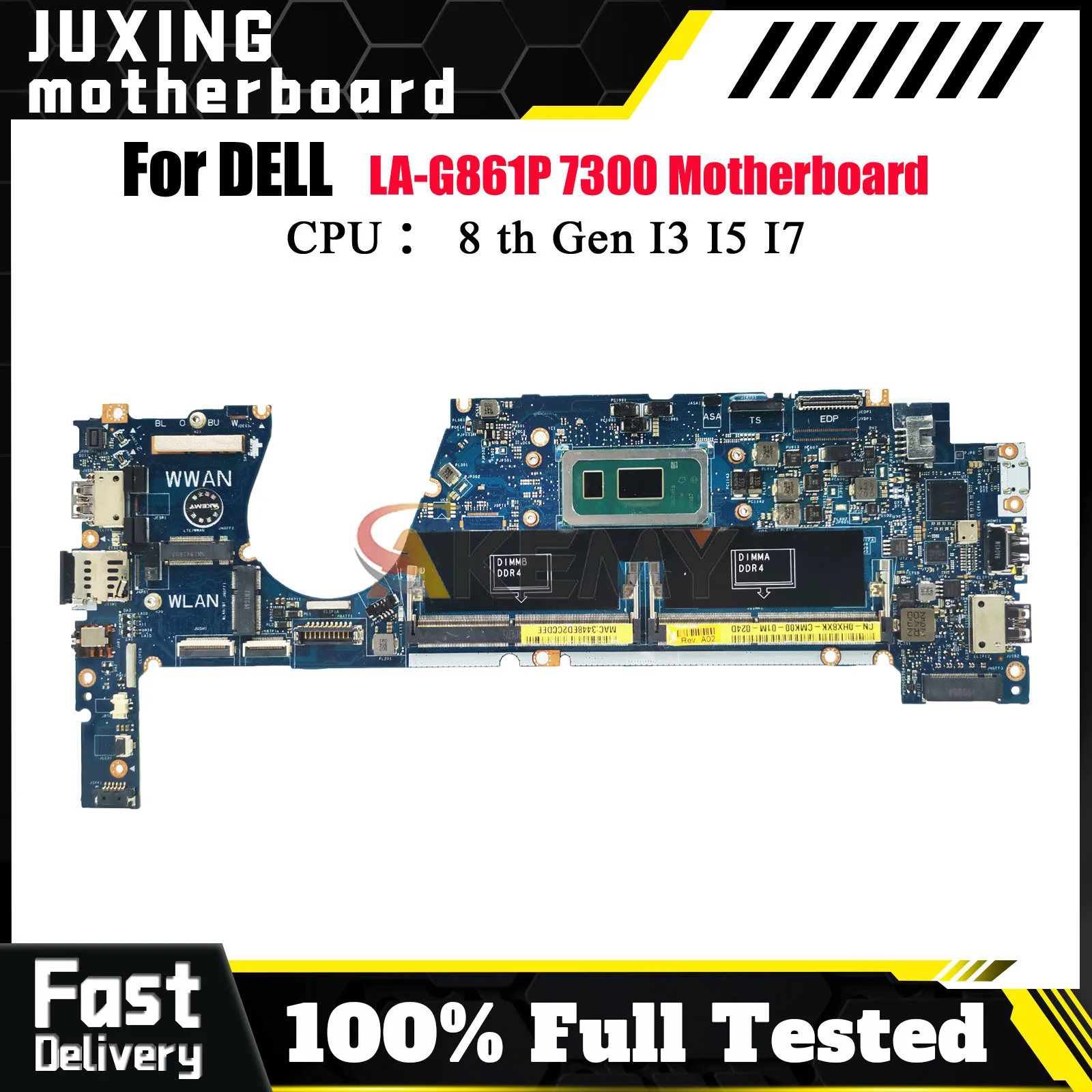 

Материнская плата для ноутбука EDC30 LA-G861P для Dell Latitude 7370, материнская плата для ноутбука 09XFPT 0HX8XK 0TCDGC CPU i5 i7 8-го поколения, протестировано нормально