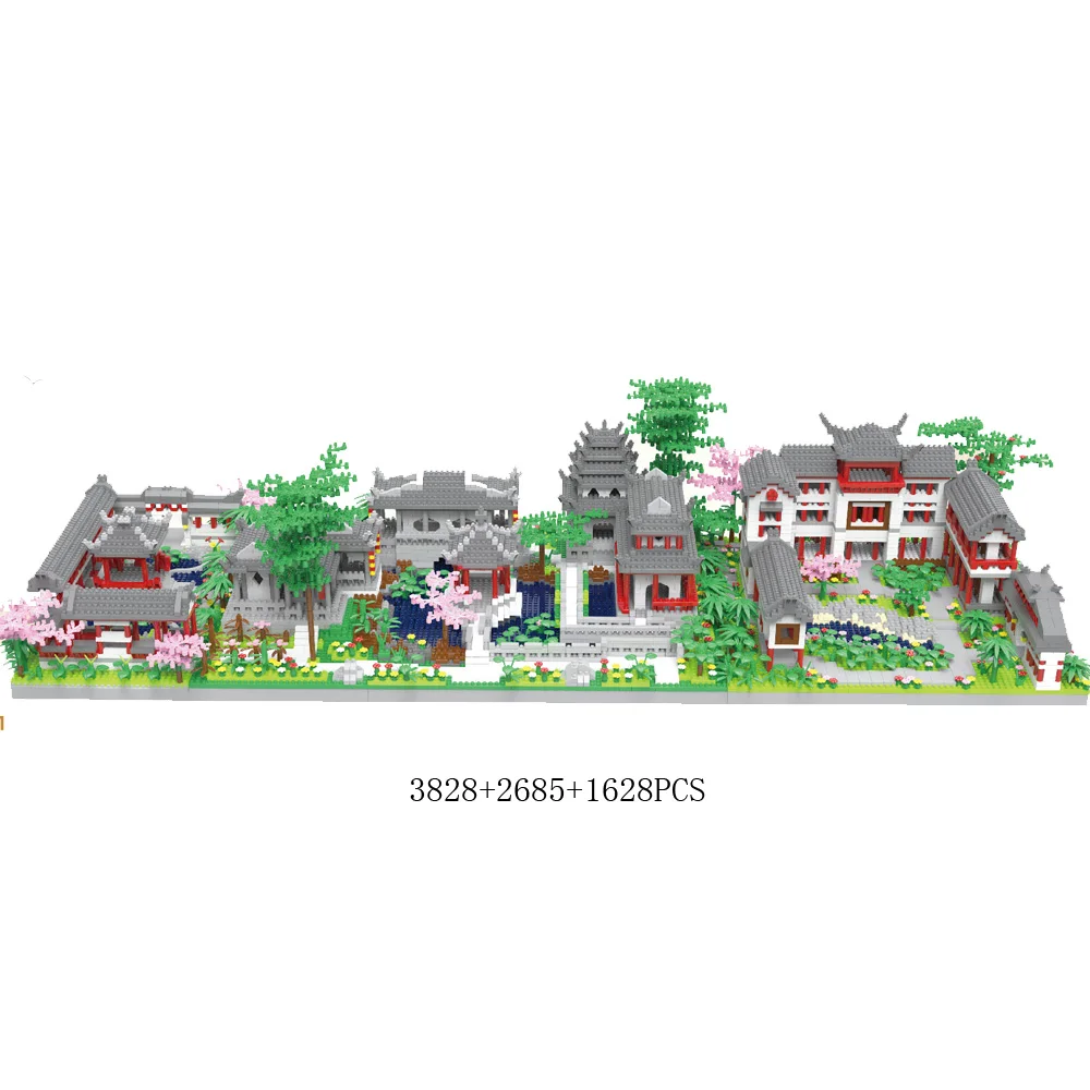 

Chinese Famous Architecture Micro Diamond Block China Suzhou Dream Garden 3in1 Build Brick Toy Figure Model Nanobrick For Gift