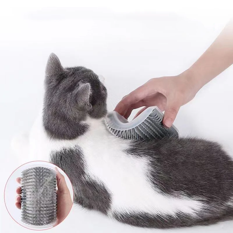 Cat Brush Comb Cat Toy with Catnip Cat Wall Brush Corner Cat Scratcher Massage Self Groomer Comb Pet Brush Corner cat scrubber