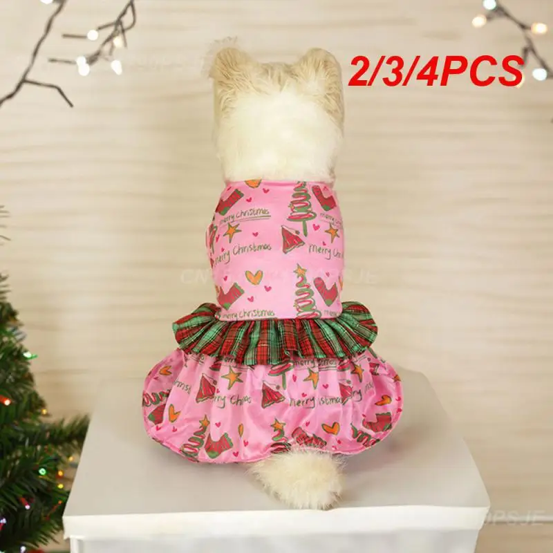 2/3/4PCS Cute Dog Skirt Lattice Soft And Warm Pet Skirt Household Products Plaid Skirt Dog High-quality Materials Dog Skirt